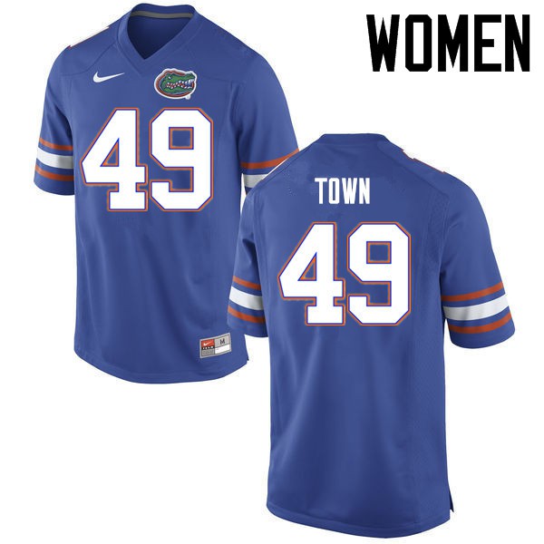 Florida Gators Women #49 Cameron Town College Football Jersey Blue